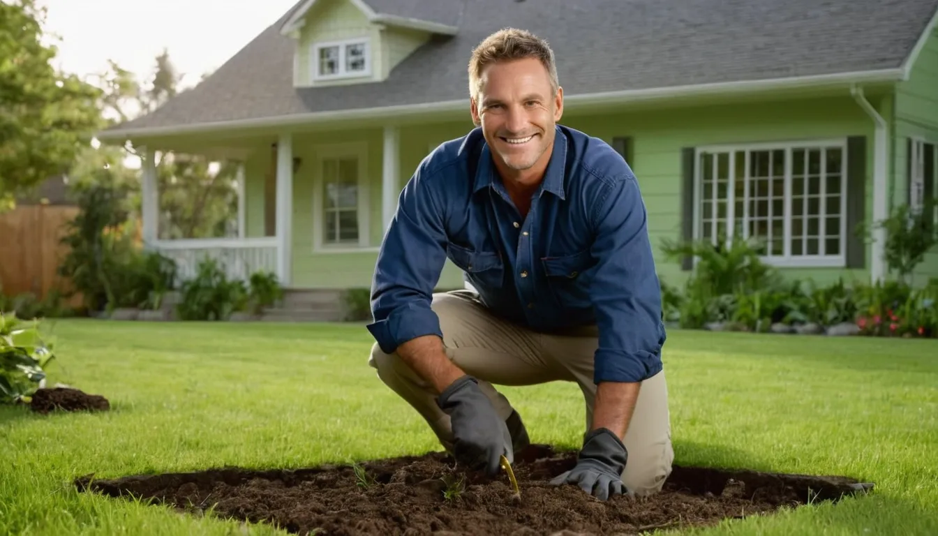 A friendly provider inspecting a home foundation in Raymore while a homeowner looks on